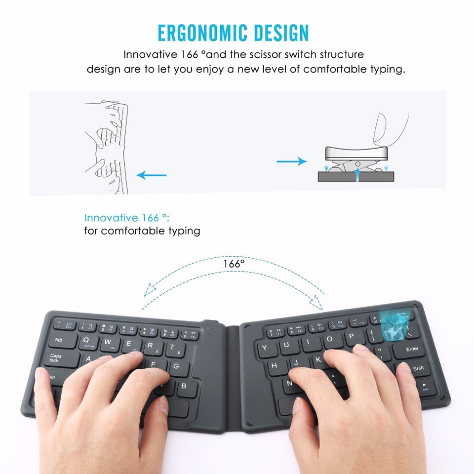 Ultra-Thin Foldable Rechargeable Keyboard